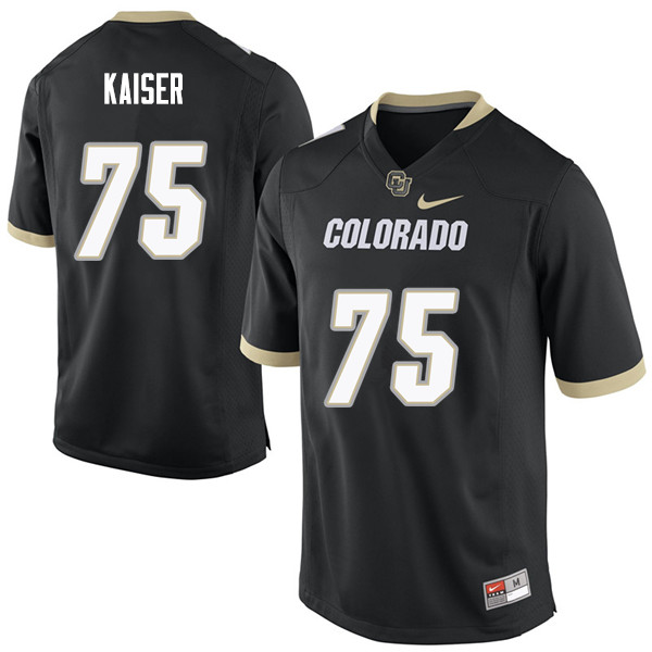 Men #75 Josh Kaiser Colorado Buffaloes College Football Jerseys Sale-Black